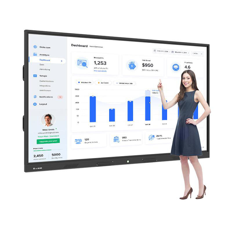 Smart Education Multi-touch Interactief Whiteboard met 20 Touch Points en 1200 1 Contrast