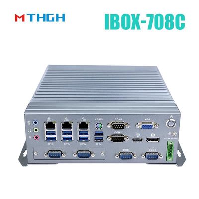 IBOX-708C Industrial Mini PC Ondersteuning HDMI/DP/VGA 6*COM 8*USB3.0