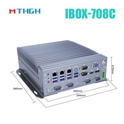 IBOX-708C Industrial Mini PC Ondersteuning HDMI/DP/VGA 6*COM 8*USB3.0