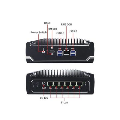 IBOX-501 N18 Fanless Industrial Mini PC Quad Core 32 GB opslag met MSATA