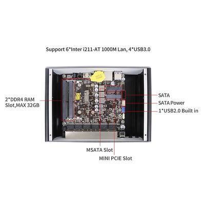 IBOX-501 N18 Fanless Industrial Mini PC Quad Core 32 GB opslag met MSATA