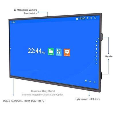 4K 65 inch 16:9 Interactief LCD Whiteboard Infrarood/Capacitive Touch voor slim onderwijs