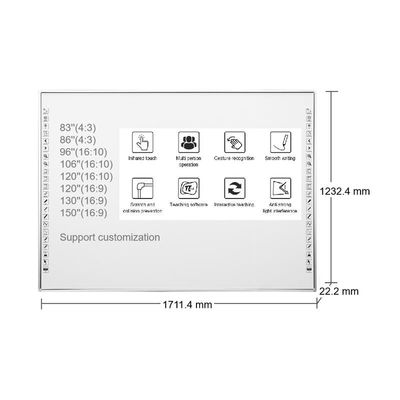 83 inch interactief whiteboard met optionele I3/i5/i7/i9 CPU 10 punt 60 miljoen aanrakingen Resolutie 3840*2160