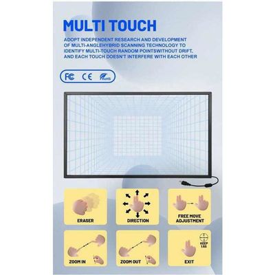 55 inch hoogtransmissietoetsscherm DC 5V stroomvoorziening en meer dan 90% lichttransmissie