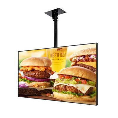 Restaurant Elektronische digitale borden 49 inch hangend muur gemonteerd digitaal scherm met resolutie 3840x2160