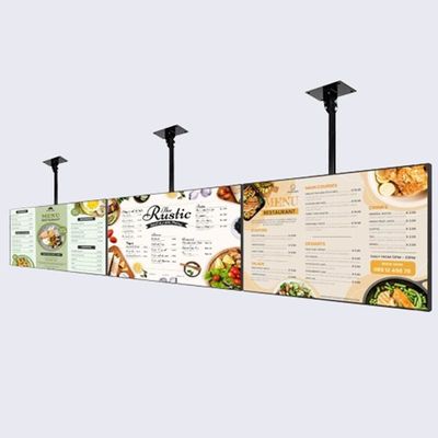 Restaurant Elektronische digitale borden 49 inch hangend muur gemonteerd digitaal scherm met resolutie 3840x2160