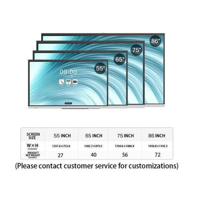 Hoogwaardig interactief aanraakscherm Whiteboard Demonstratiebord 55 inch Android 13.0 System Version