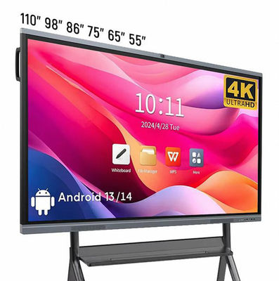 4K HD School Interactief Whiteboard Android13 8 128G Win10 Dual System Touch Display