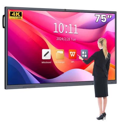 4K HD School Interactief Whiteboard Android13 8 128G Win10 Dual System Touch Display