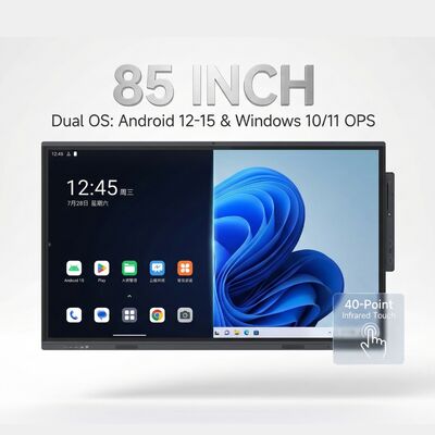 Interactief touchscreen whiteboard dat een natuurlijk schrijfgevoel en anti-glansoppervlak biedt met gehard glasbescherming